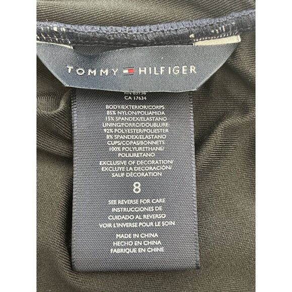 Tommy Hilfiger Woman  Navy Cut-Out One Piece Swimwear Size 8 - Picture 7 of 8